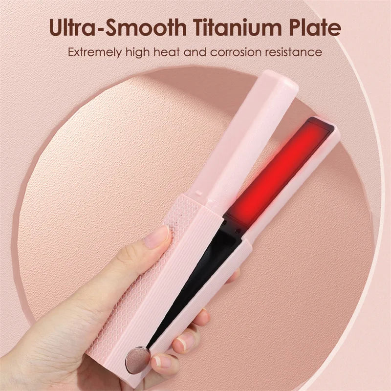 Mini Wireless Hair Straightener Curler